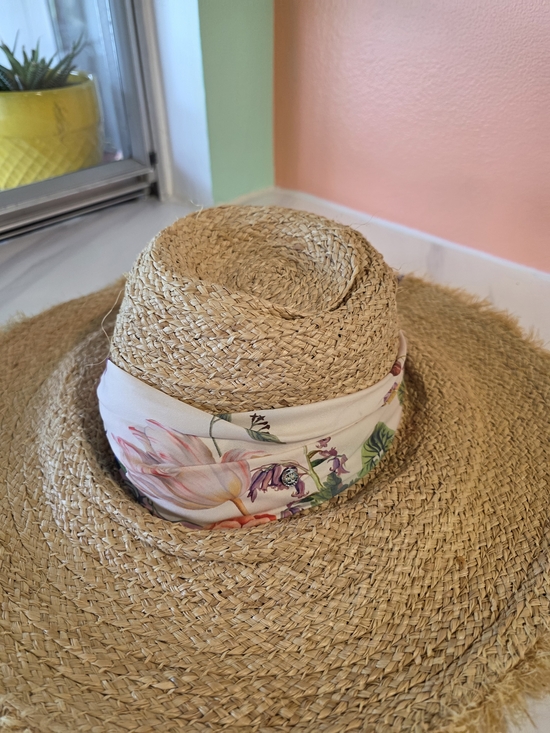 Johnny Was Dreamer Braided Raffia Fringe Hat Straw Boho Vacation Luxury main image 6